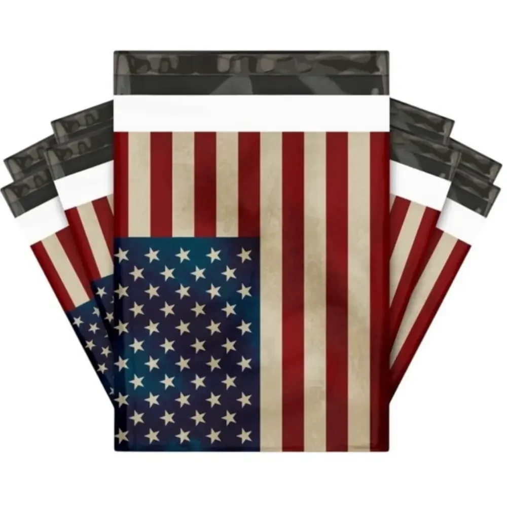 20 ct‎ Patriotic American Flag Poly Mailers